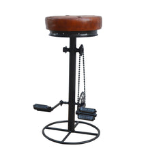 Load image into Gallery viewer, Lounge Styles Phil Bee Industrial Bicycle Bar Stool With Leather