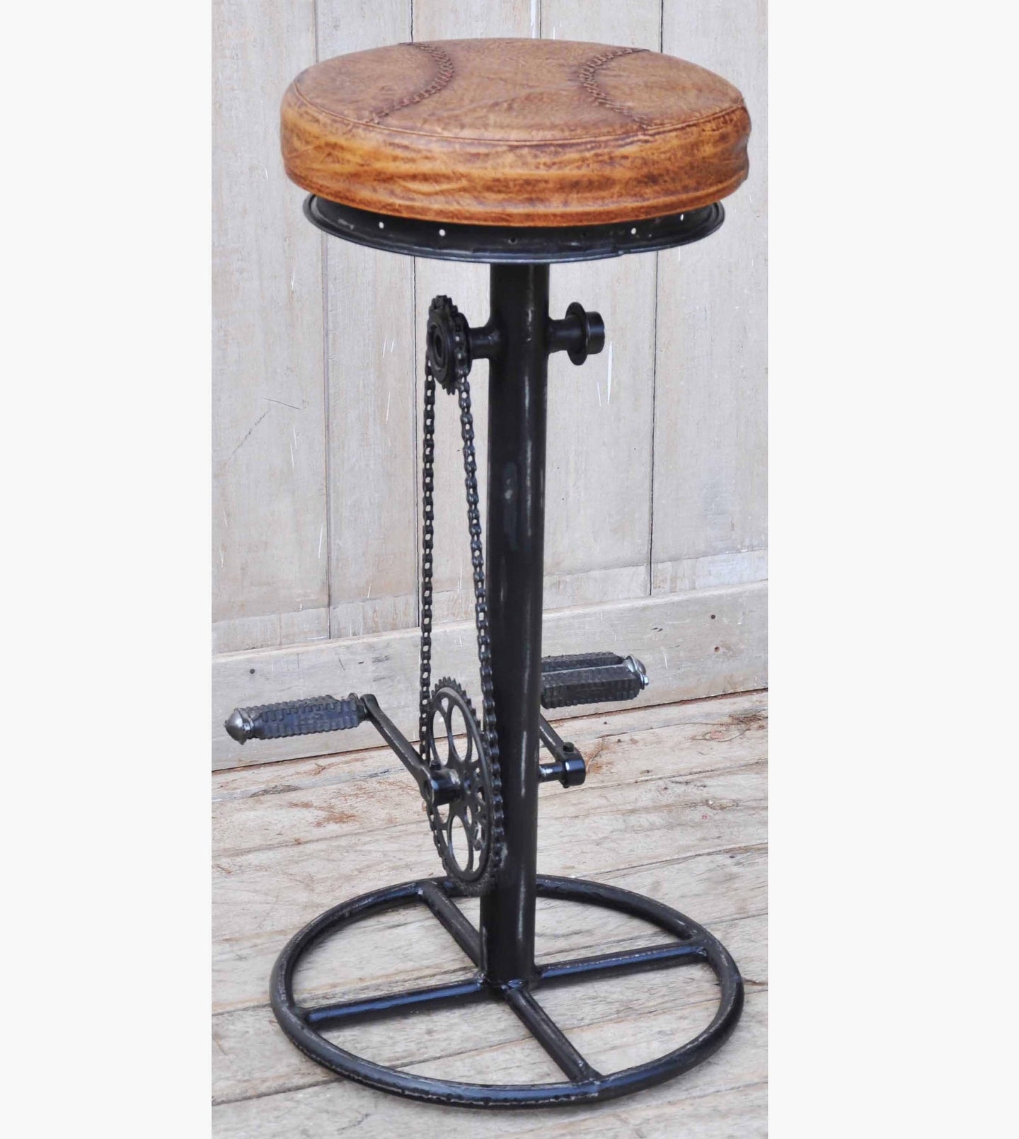 Lounge Styles Phil Bee Industrial Bicycle Bar Stool With Leather