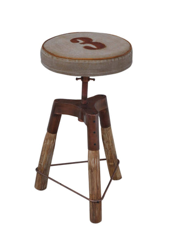 Lounge Styles Phil Bee Industrial Number 3 Wind Up Bar Stool