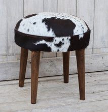 Load image into Gallery viewer, Lounge Styles Phil Bee Short Cowhide Stool Short Timber Legs
