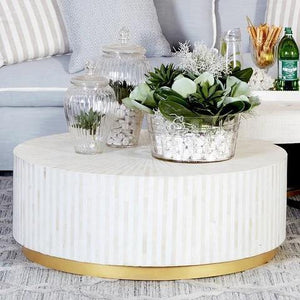 Lounge Styles Cafe Lighting & Living Makayla Coffee Table 100cm Round White