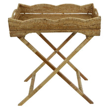 Load image into Gallery viewer, Mandalay Scallop Rattan Butlers Tray 65cm