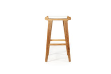 Load image into Gallery viewer, Pasadena Leather Saddle Stool – White – Flat