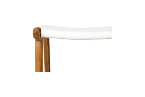Pasadena Leather Saddle Stool – White – Flat