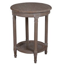 Load image into Gallery viewer, Polo Occasional Round Side Table Oak Wash - Rattan Shelf