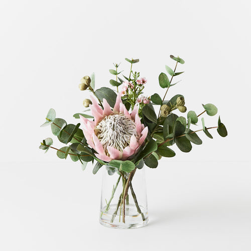 Protea King Mix in Vase 30cmh - Light Pink