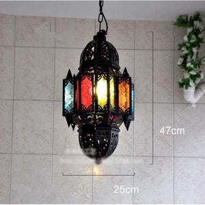 Lounge Styles Mango Trees Moroccan Coloured Glass Pendant Ceiling Light CX009