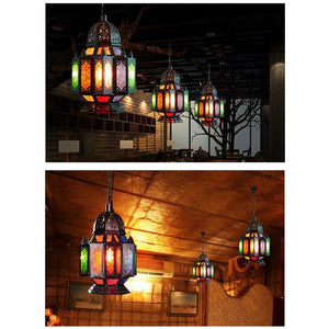 Lounge Styles Mango Trees Moroccan Coloured Glass Pendant Ceiling Light CX011