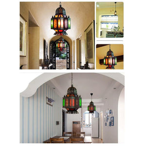Lounge Styles Mango Trees Moroccan Coloured Glass Pendant Ceiling Light CX011