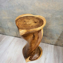 Load image into Gallery viewer, Lounge Styles Mango Trees Heart-Shape Twisted Stool Rain Tree Wood Side Table