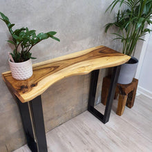 Load image into Gallery viewer, Lounge Styles Mango Trees Bungalow Console Table Live Edge Rain Tree Wood 100cm