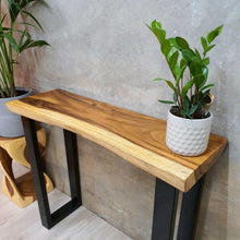Load image into Gallery viewer, Lounge Styles Mango Trees Bungalow Console Table Live Edge Rain Tree Wood 100cm