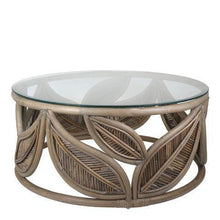 Load image into Gallery viewer, Lounge Styles Emac&amp;Lawton/Florabelle Seville Leaf Coffee Table Grey, 81cm Modern Round Rattan Accent Base