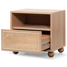 Load image into Gallery viewer, Wooden Side Table with Rattan Front - Natural
