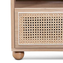 Load image into Gallery viewer, Wooden Side Table with Rattan Front - Natural
