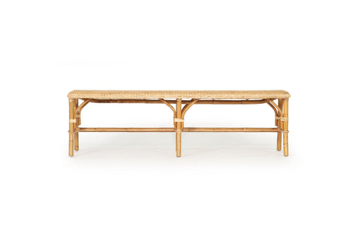Lounge Styles Abide Interiors Sorrento Backless Rattan Frame and Seat Bench – Natural