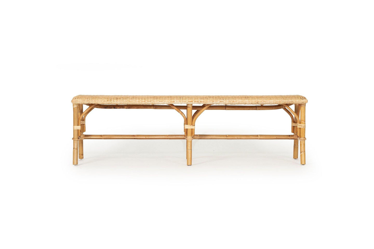 Lounge Styles Abide Interiors Sorrento Backless Rattan Frame and Seat Bench – Natural