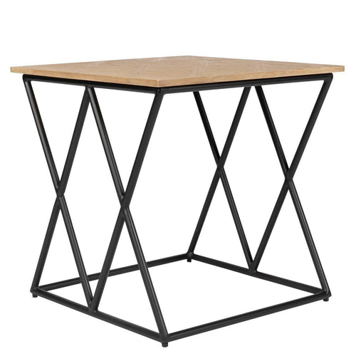 Lounge Styles iluka road Industrial Amara Side Table - Black Frame 50cm