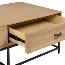 Load image into Gallery viewer, Lounge Styles iluka road Quay Coffee Table 2 Drawers -Natural, Black Base 60cm