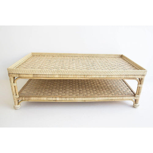 Lounge Styles Abide Interiors Cayman Coffee Table, Plantation Rattan 126cm with Storage Rectangle