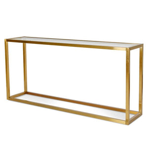 Lounge Styles Calibre CDT1078-DW Glass Console Table - Tempered Glass - Steel Base