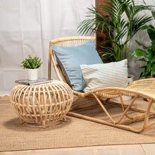Load image into Gallery viewer, Lounge Styles Room+Co Bola Blonde Side Table + Stool, 60cm Natural Rattan Look Round Hand Woven Coastal