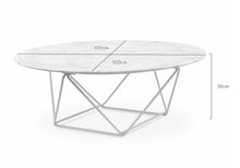 Load image into Gallery viewer, Lounge Styles Calibre White Marble Top Coffee Table, 100cm Round White