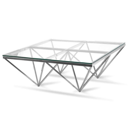Tafari 105cm Glass Top with Metal Base Coffee Table - Lounge Styles