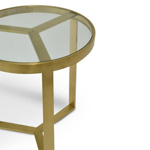 Lounge Styles Calibre 50cm Side Table - Brushed Gold Base