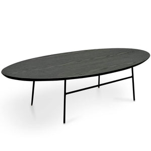 Lounge Styles Calibre 117.5cm Coffee Table - Black Ash Veneer - Black Legs