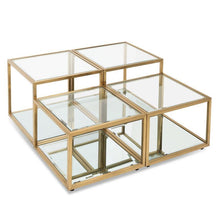 Load image into Gallery viewer, Lounge Styles Calibre 100cm Glass Coffee Table - Brushed Gold Base Square
