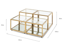 Load image into Gallery viewer, Lounge Styles Calibre 100cm Glass Coffee Table - Brushed Gold Base Square