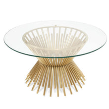 Load image into Gallery viewer, Lounge Styles Calibre 90cm Glass Coffee Table - Brushed Gold Base
