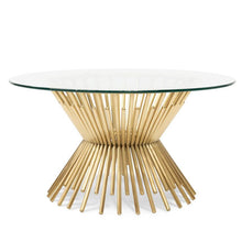Load image into Gallery viewer, Lounge Styles Calibre 90cm Glass Coffee Table - Brushed Gold Base