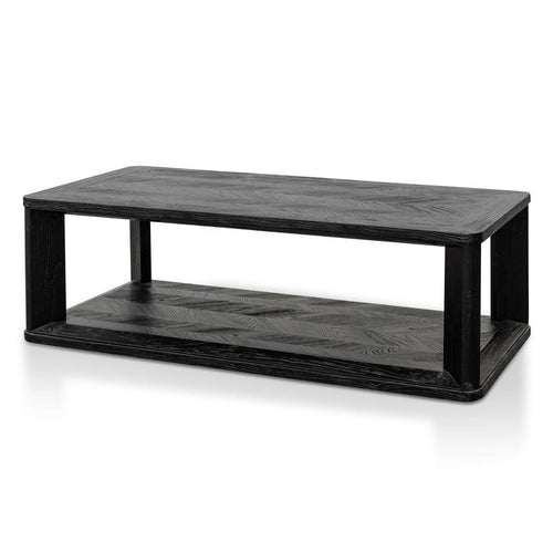 Lounge Styles Calibre Elm Timber Square Coffee Table, 120cm Black Recycled Handmade Solid Wood