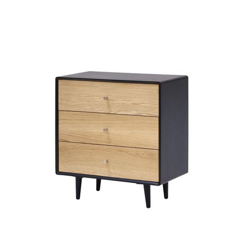 Twin Chest of Drawers Mid-Century Look American Oak 80cm