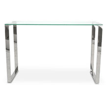 Load image into Gallery viewer, Lounge Styles Calibre CDT2013-BS Console Table With Tempered Glass - Polished Stainless Steel
