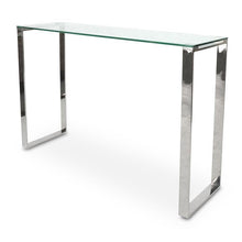 Load image into Gallery viewer, Lounge Styles Calibre CDT2013-BS Console Table With Tempered Glass - Polished Stainless Steel