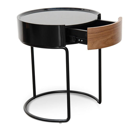 Lounge Styles Calibre Scandinavian Side Table - Walnut - Black