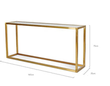 Load image into Gallery viewer, Lounge Styles Calibre CDT1078-DW Glass Console Table - Tempered Glass - Steel Base
