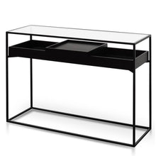 Load image into Gallery viewer, Metal Frame Console - Tempered Glass - Black Powder