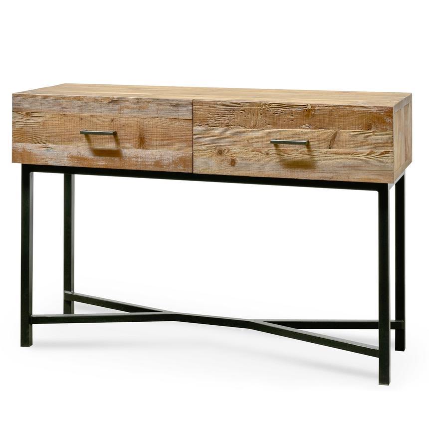 Lounge Styles Calibre CDT2327-NI 1.2m Reclaimed Pine Console Table - Black Base
