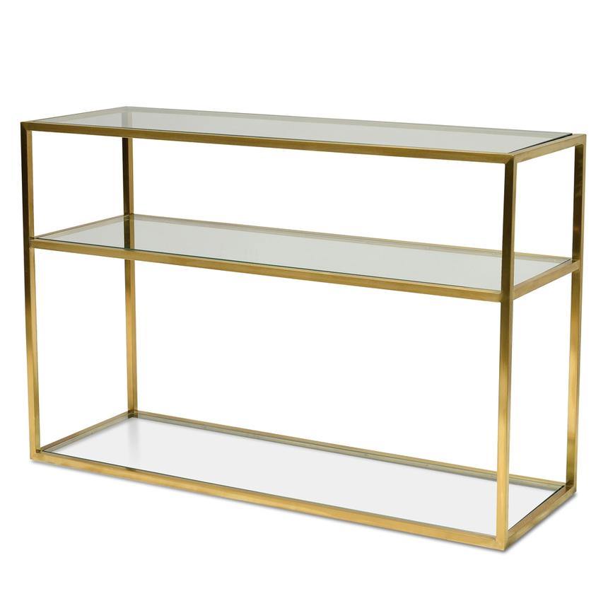 Lounge Styles Calibre 1.2m Tempered Glass Top Console Table - Gold Base