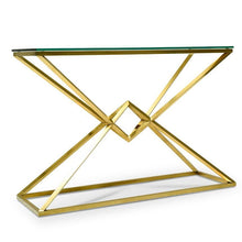 Load image into Gallery viewer, Lounge Styles Calibre 1.2m Tempered Glass Top Console Table - Gold Base