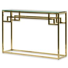 Load image into Gallery viewer, Lounge Styles Calibre CDT2423-BS 1.15m Console Glass Table - Brushed Gold Base
