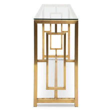Load image into Gallery viewer, Lounge Styles Calibre CDT2583-BS Glass Console Table - Brushed Gold Base