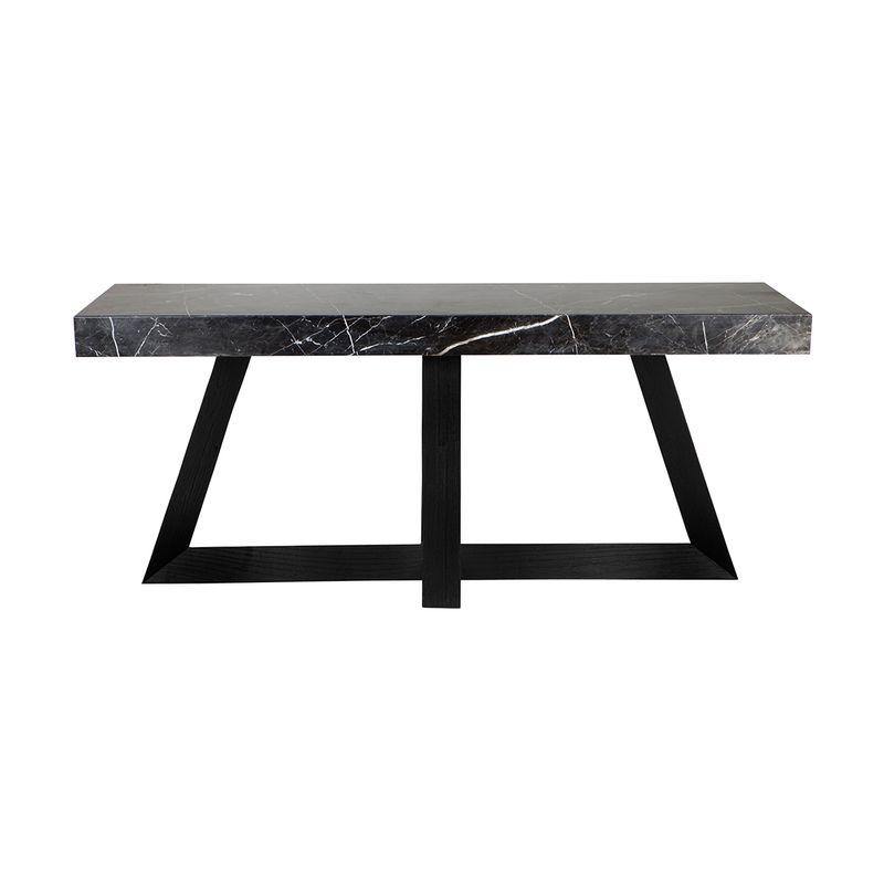 Lounge Styles Cafe Lighting & Living Ebony Marble Console Table - Black 180cm
