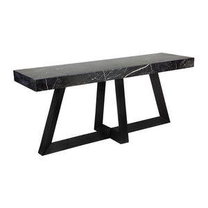 Lounge Styles Cafe Lighting & Living Ebony Marble Console Table - Black 180cm