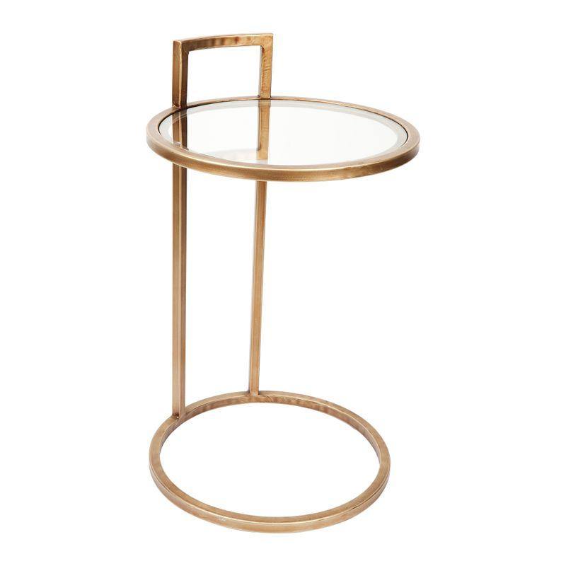 Lounge Styles Cafe Lighting & Living Maxie Side Table - Antique Gold Round 67cmH