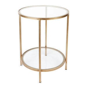 Lounge Styles Cafe Lighting & Living Cocktail Glass Round Side Table - Antique Gold